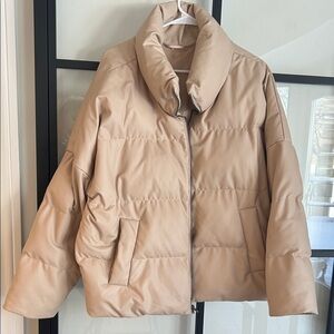 Elegant Beige Puffer Jacket for Women